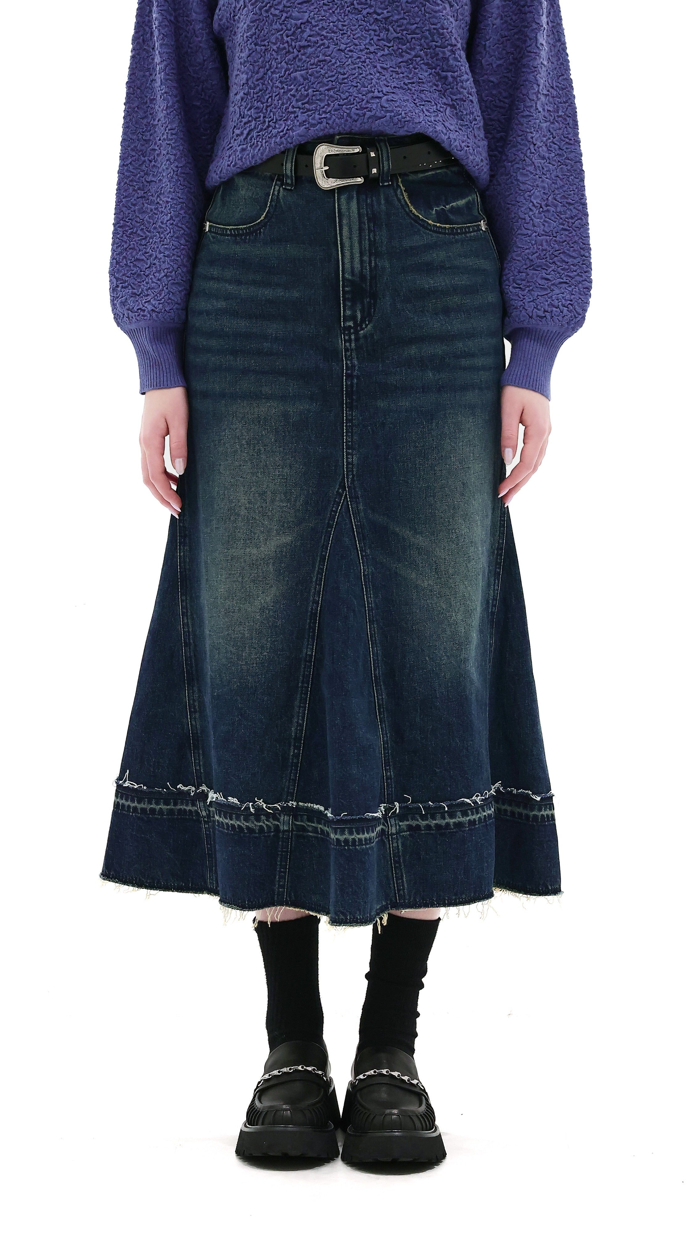 Denim Fishtail Skirt