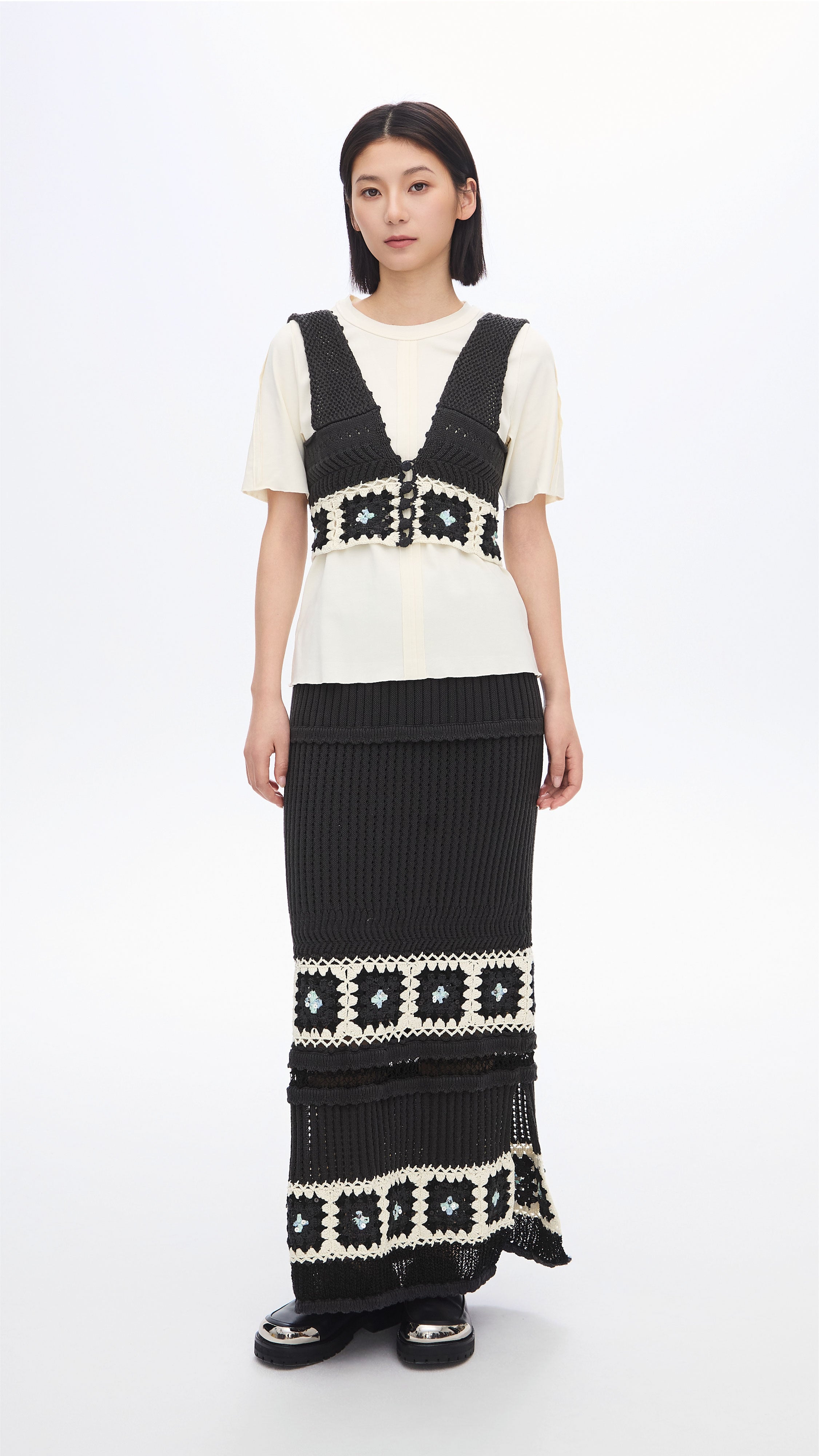 Beaded Knit Skirt