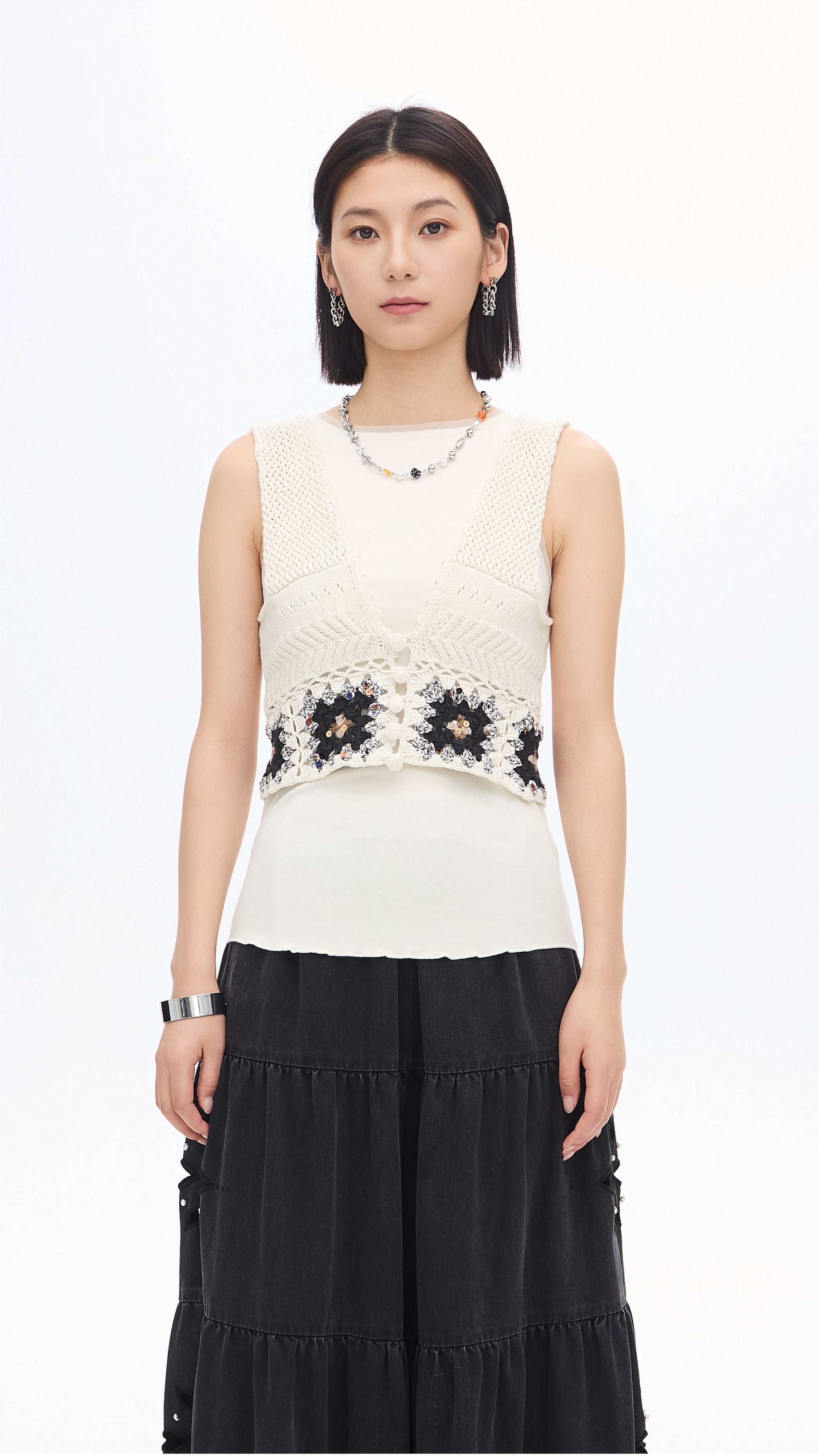 Beaded Knit Vest